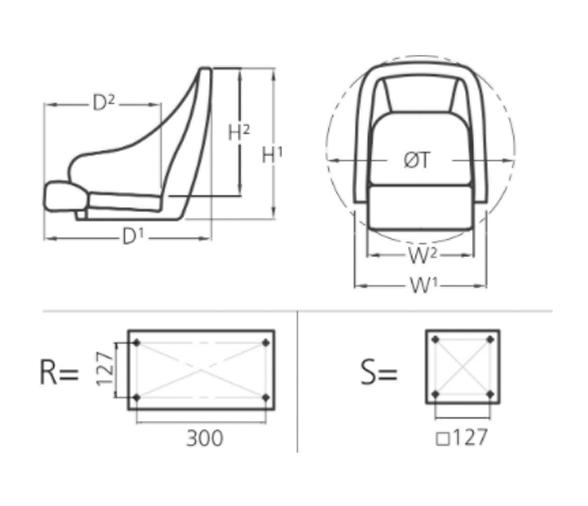Vetus Asiento Abatible Commander