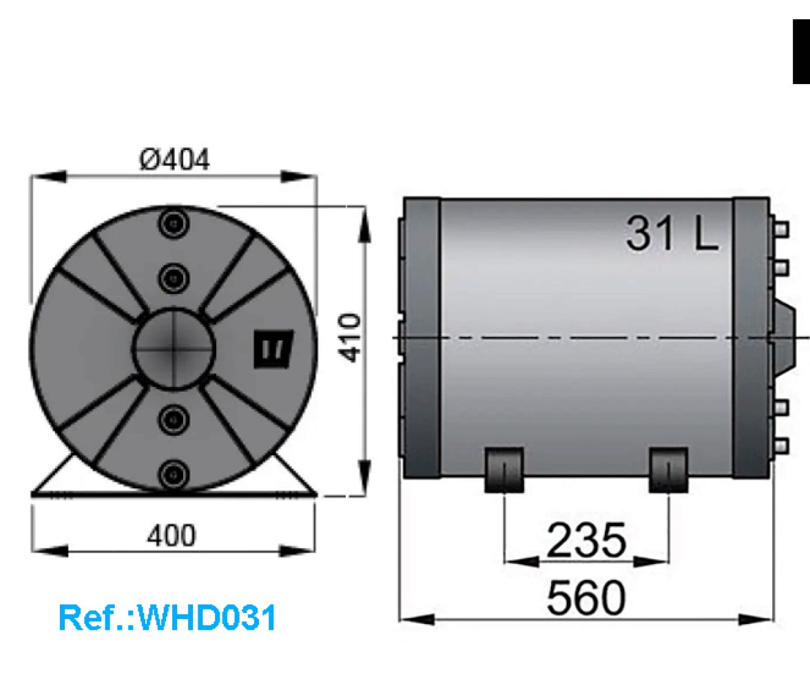 Vetus Termo Calentador con Doble Pared