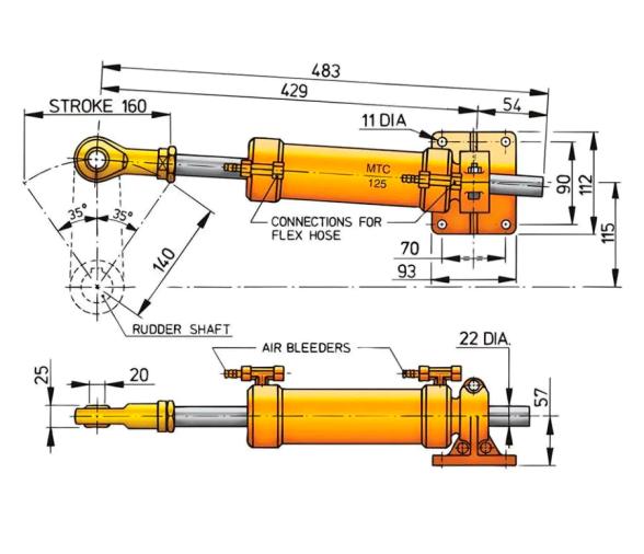 Vetus Cilindro tipo MTC125, para tubería de 10 mm