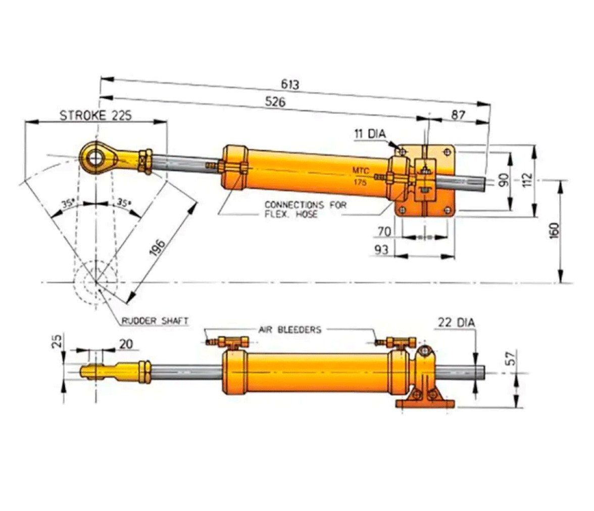 Vetus Cilindro tipo MTC175, para tubería de 10 mm