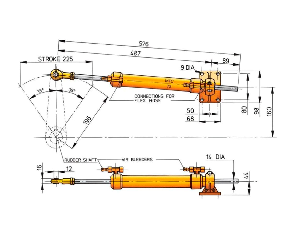 Vetus Cilindro tipo MTC72, para tubería de 10 mm
