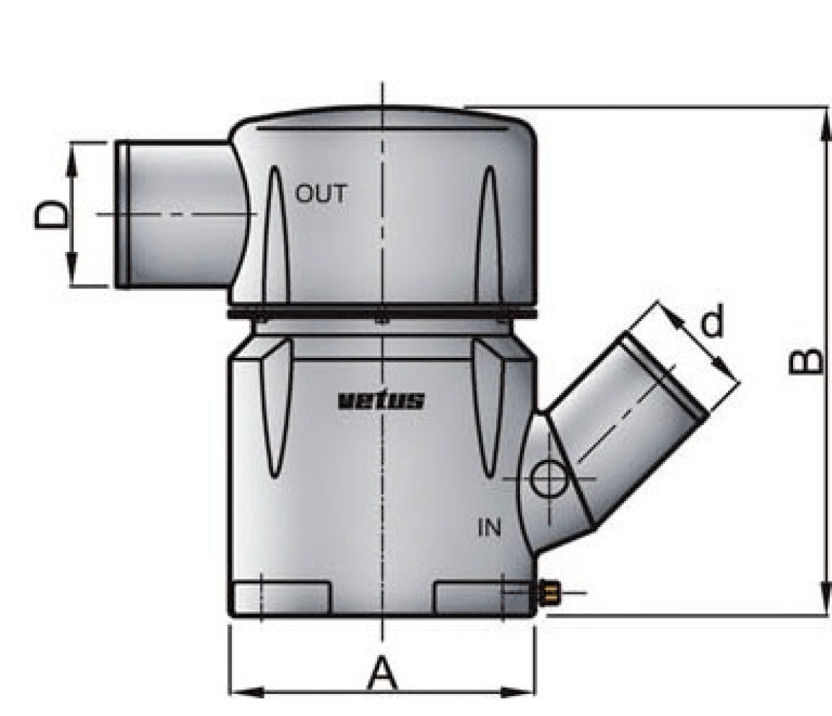 Vetus Colector Para Escapes de 90 a 102 mm Ø