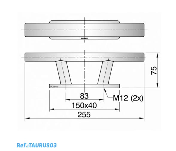 Vetus Cornamusa de acero inox Tipo Taurus