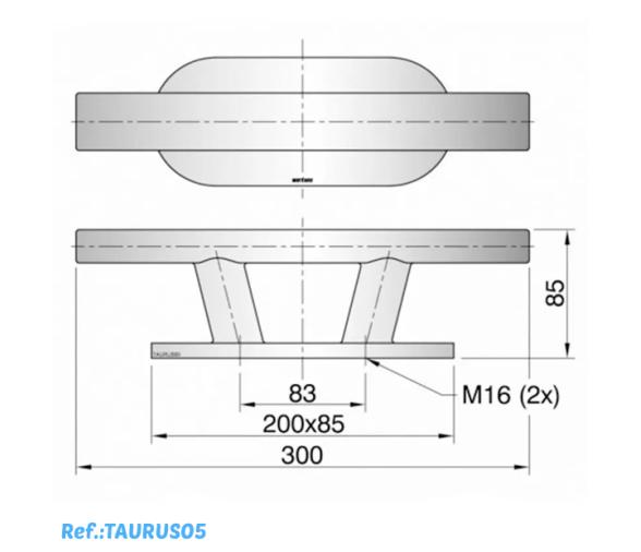 Vetus Cornamusa de acero inox Tipo Taurus