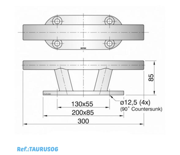 Vetus Cornamusa de acero inox Tipo Taurus