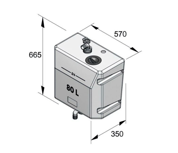 Vetus Depósito de Aguas Residuales Montado en Mamparo
