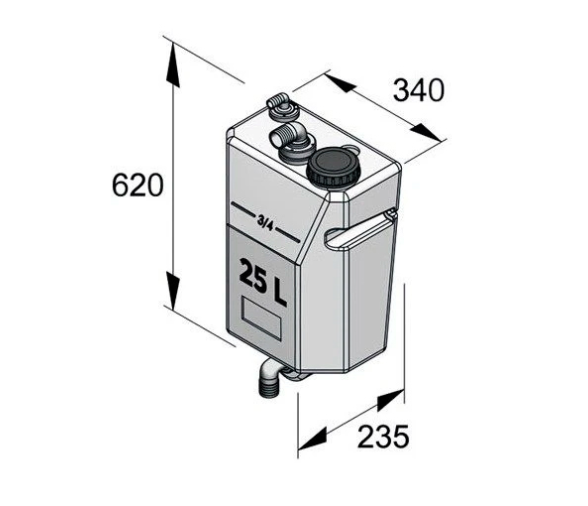 Vetus Depósito de Aguas Residuales Montado en Mamparo
