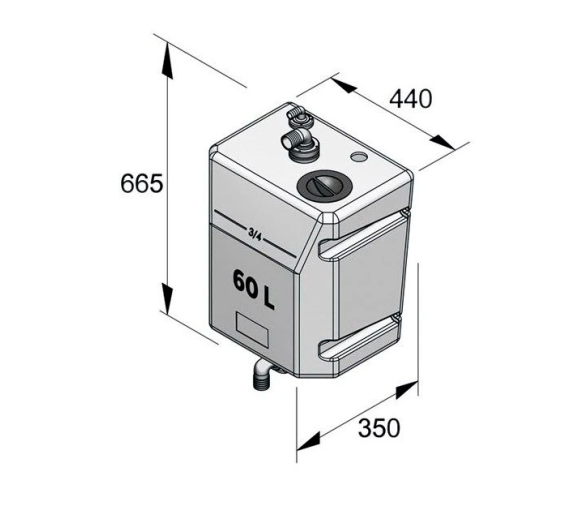 Vetus Depósito de Aguas Residuales Montado en Mamparo