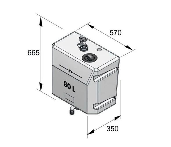 Vetus Depósito de Aguas Residuales Montado en Mamparo