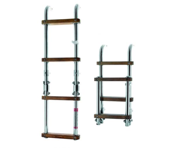 Vetus Escalera Plegable con Peldaños de Teca 3 ó 4 escalones