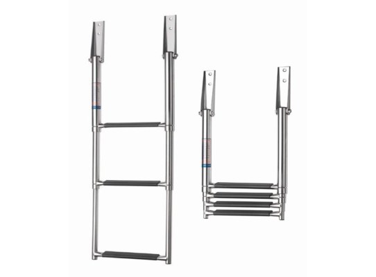 Vetus Wide Telescopic Stainless Steel Ladder with 3 or 4 steps