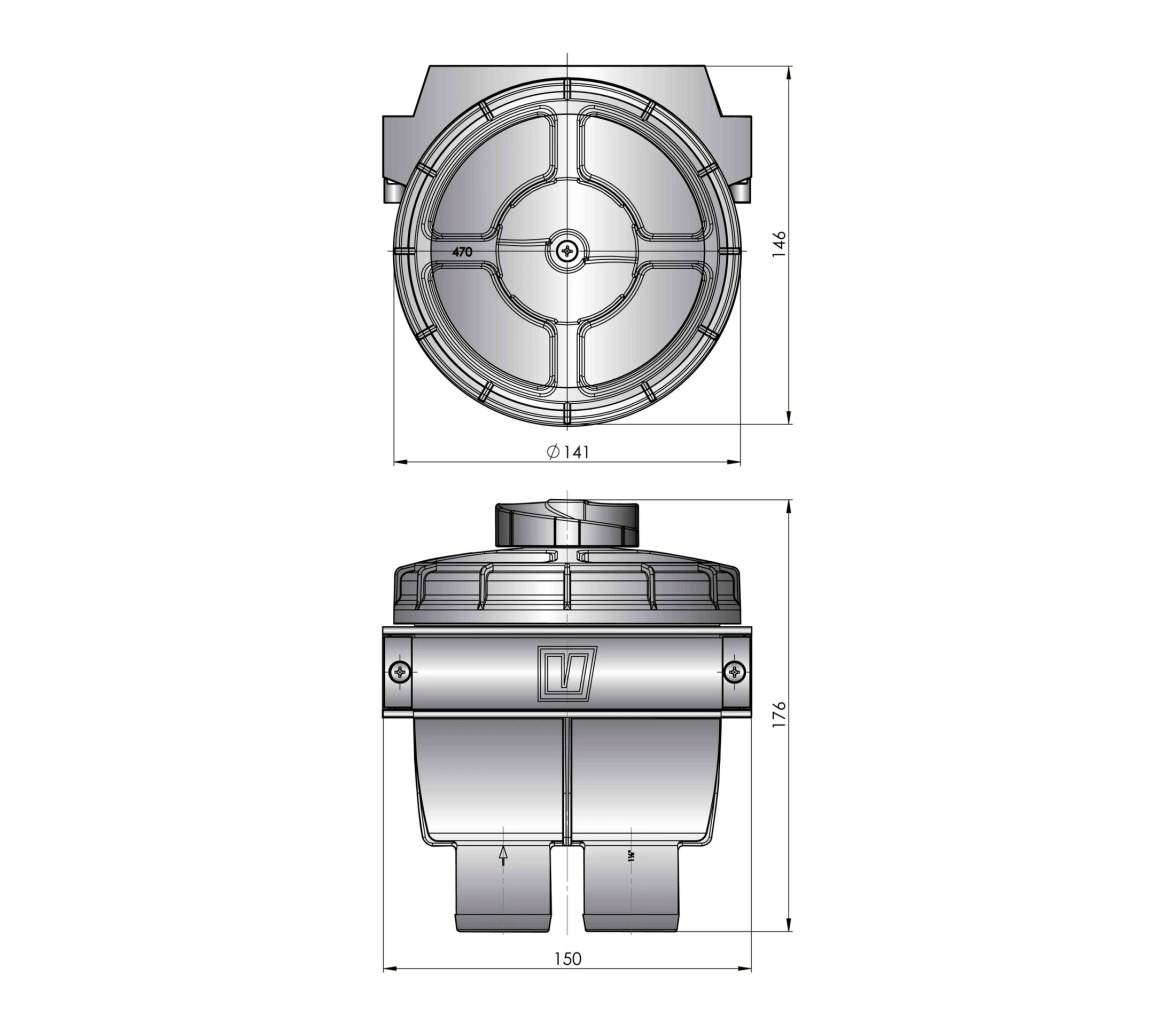 Vetus Filtro Agua de Refrigeracion Tipo FTR470