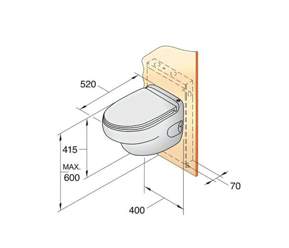 Vetus Inodoro Hato, 110 V, con Boton Pulsador