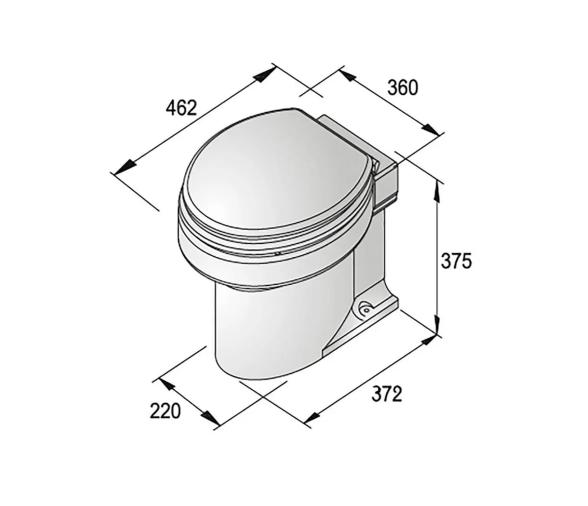 Vetus Inodoro TMW, 12 V con cierre suave