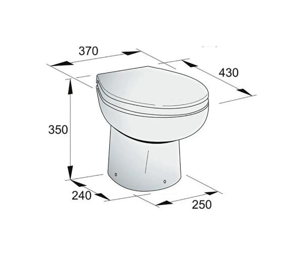 Vetus Inodoro WCP, 24 V, con interruptor