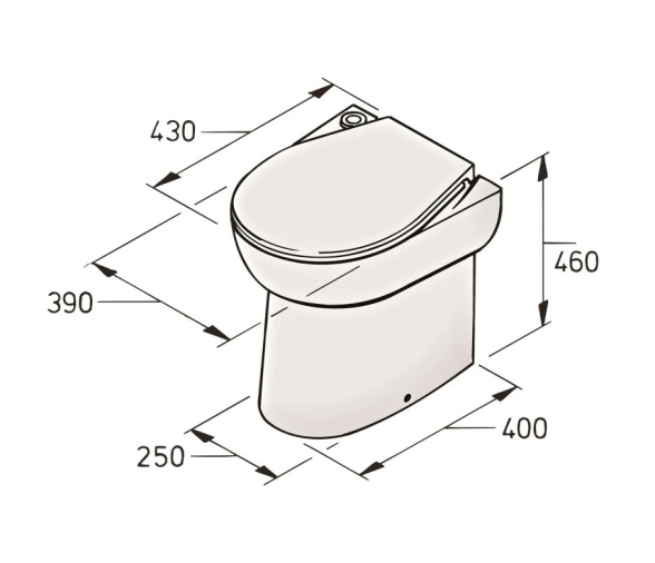 Vetus Inodoro WCS, 24 V, con Panel Electrónico