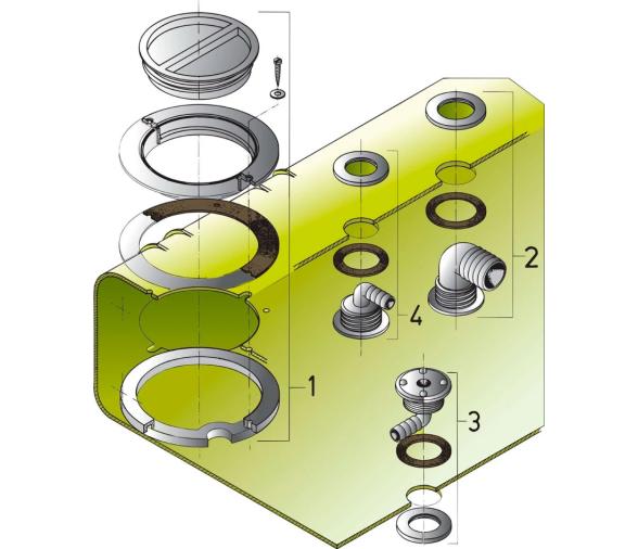 Vetus Kit de instalación para depósitos de agua dulce