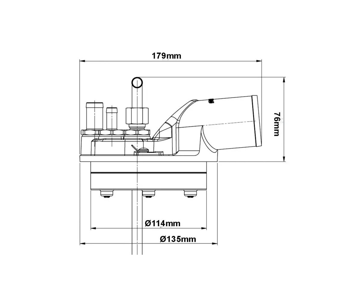 Vetus Kit de montaje para carburante 38mm