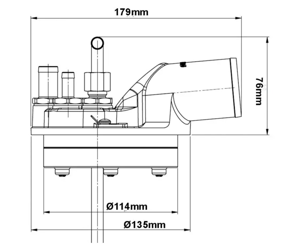 Vetus Kit de montaje para carburante 51mm