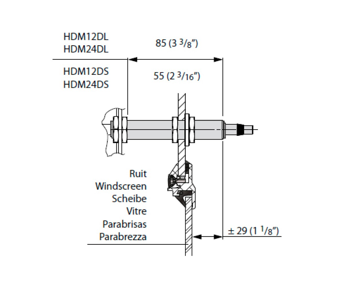 Vetus Motor Limpiaparabrisas Robusto Eje Largo
