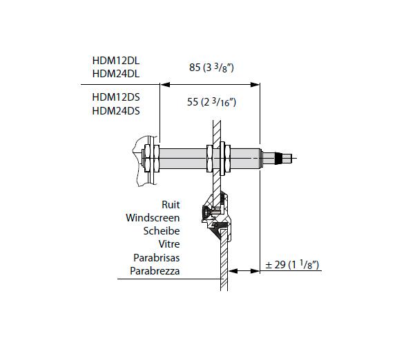 Vetus Motor Limpiaparabrisas Robusto Eje Largo