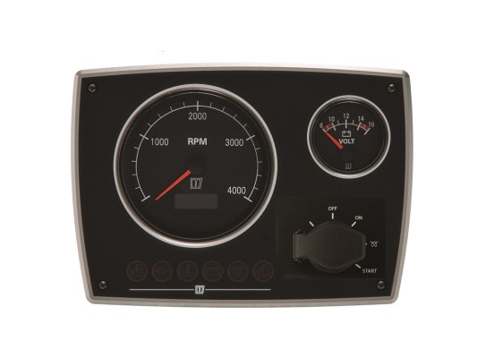 Vetus Alu engine panel, 12V, 2 black instru. (4k rpm) MPA22BS2