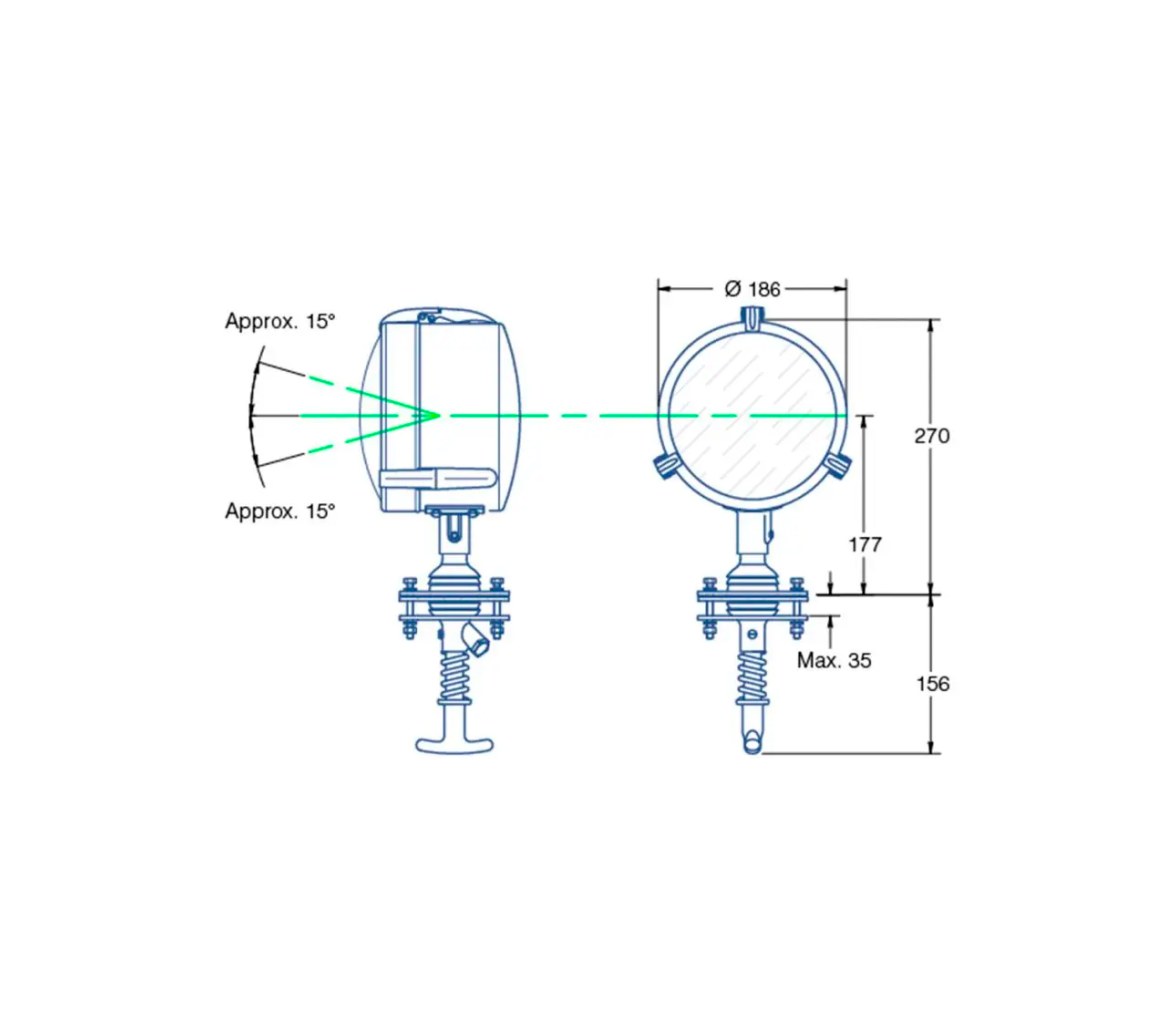 Vetus Projector with LED Ø 180 mm