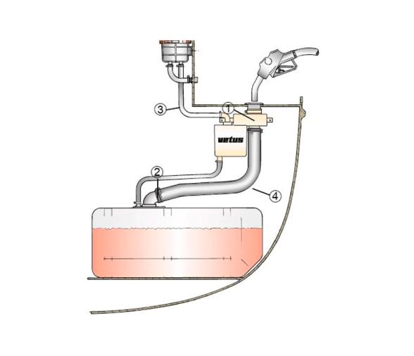 Vetus Rebosadero de Carburante Tipo FS 51 mm