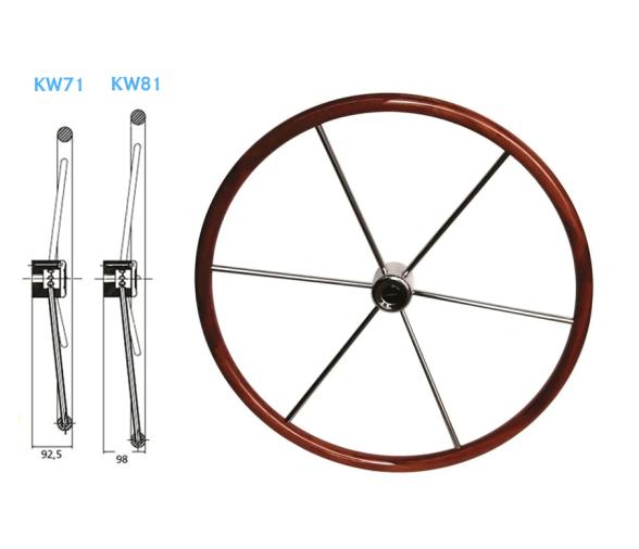 Vetus Rueda de Timón con Aro de Caoba