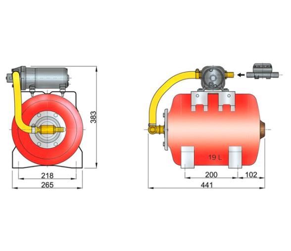 Vetus Sistema de Agua a Presión HF 19 L