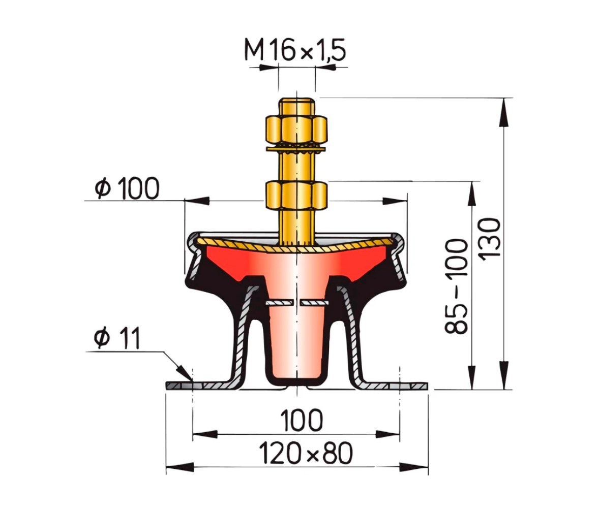 Vetus Soporte del Motor Hidráulico