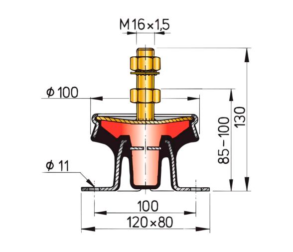 Vetus Soporte del Motor Hidráulico