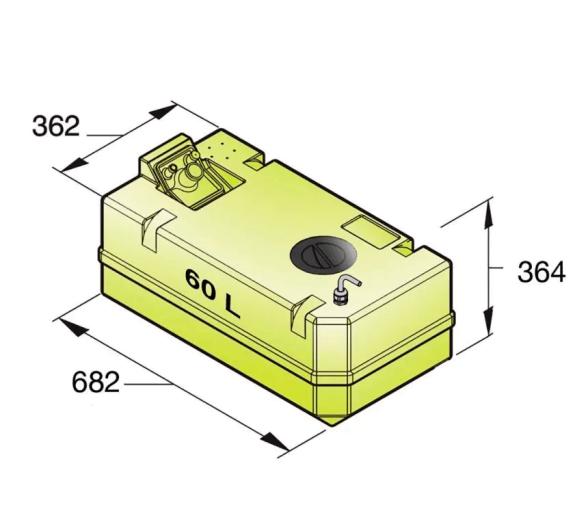 Vetus Tanque de Plástico, Agua Potable 40, 60 y 80 L