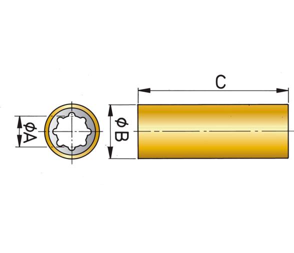 Vetus Cojinete Goma Resina en mm / mm