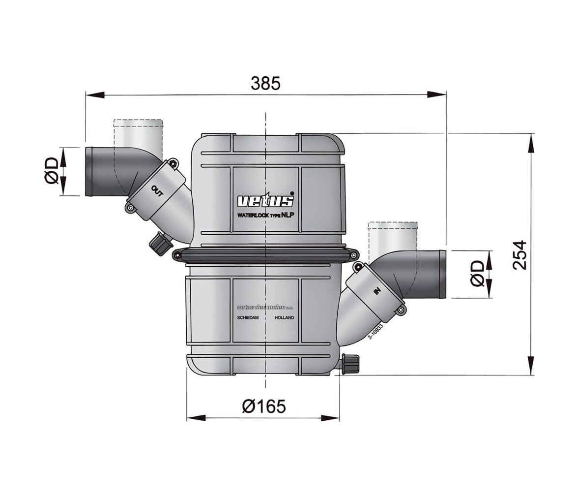 Vetus Double Chamber Collector Type NLP 4,5 Litres