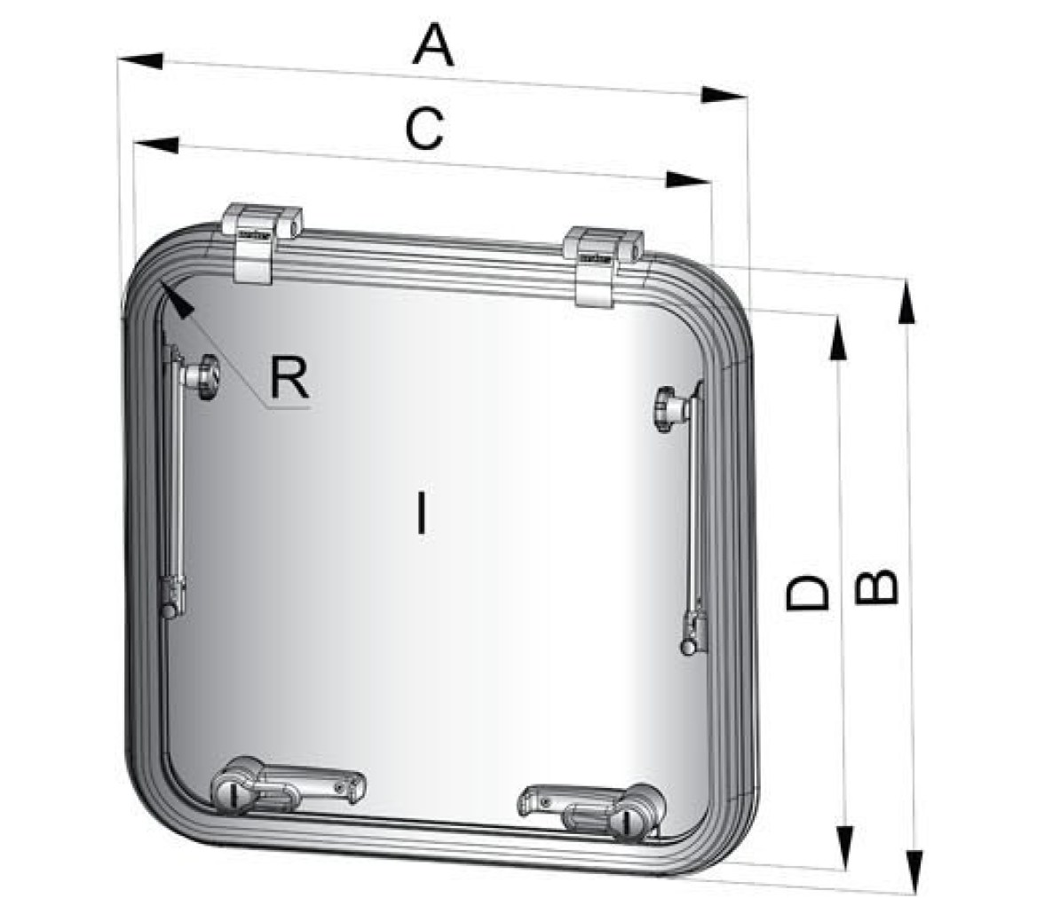 Vetus Escotilla de Escape Tipo LIBERO 470 x 470 mm