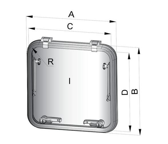 Vetus Escotilla de Escape Tipo LIBERO 560 x 560 mm