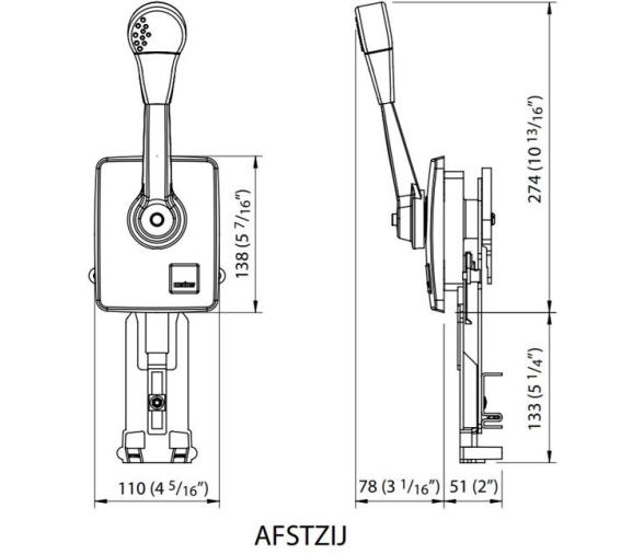 Vetus Mando 1 Palanca Montaje Lateral