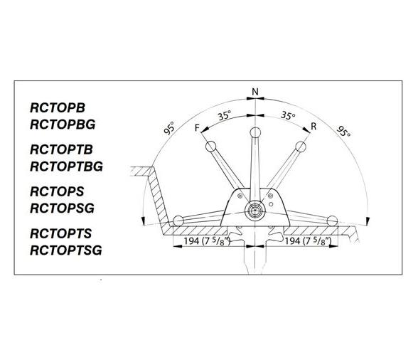Vetus Mando 2 Palancas Montaje Superior