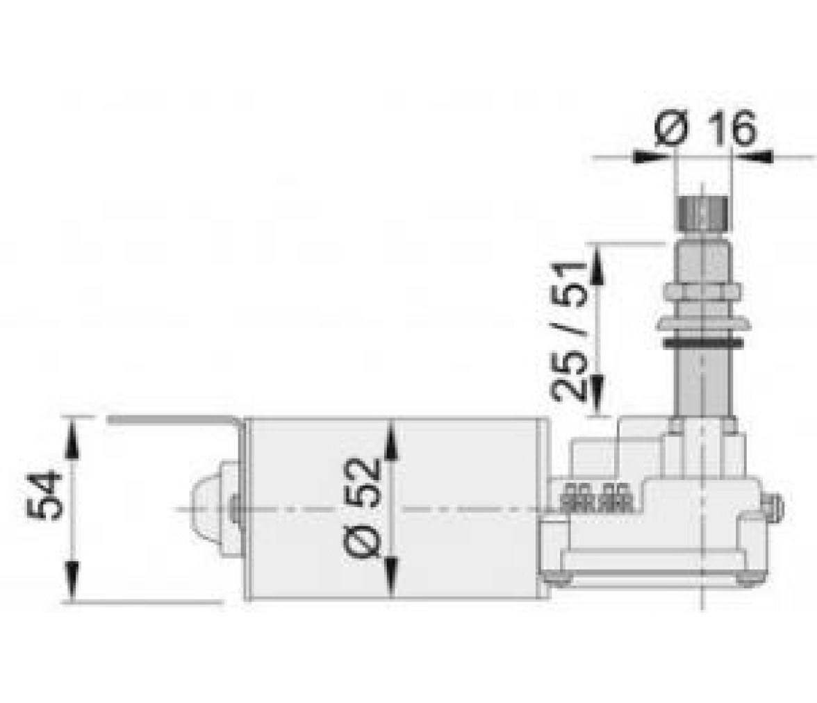 Vetus Motor Limpiaparabrisas eje 50mm Final Paralelo