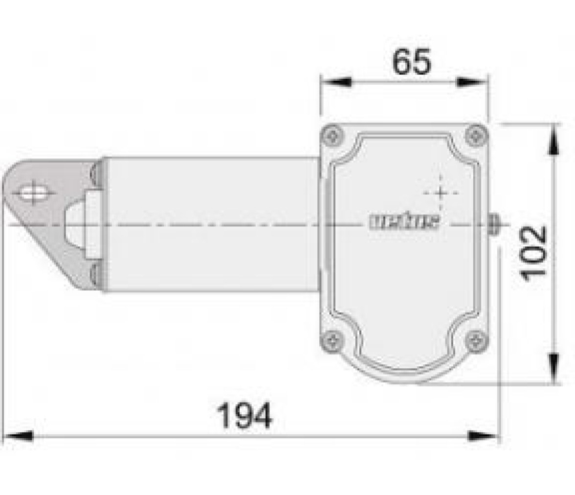 Vetus Motor Limpiaparabrisas eje 50mm Final Paralelo