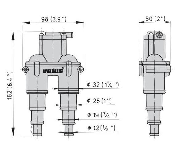 Vetus Purgador Anti Sifon Con Tubo Tipo AIRVENTH