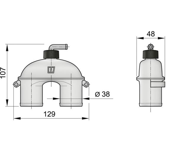 Vetus Purgador Anti Sifon Con Tubo 38mm