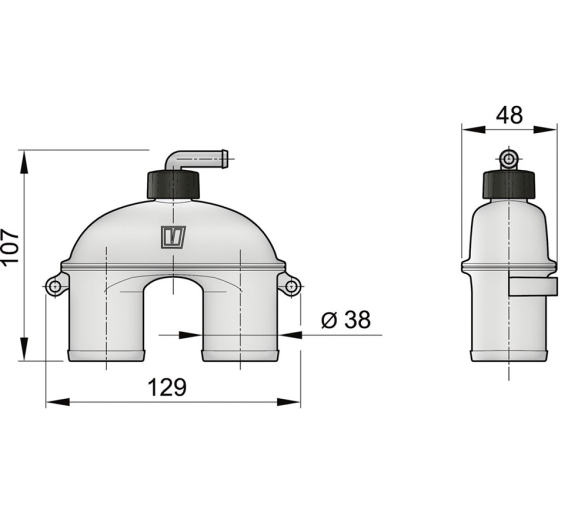 Vetus Purgador Anti Sifon Con Tubo 38mm