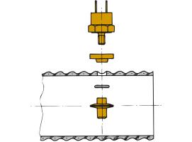 Vetus Sensor Alarma de Temperatura de Escape Para Fijar en Tubo de Escape