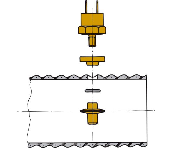 Vetus Sensor Alarma de Temperatura de Escape Para Fijar en Tubo de Escape