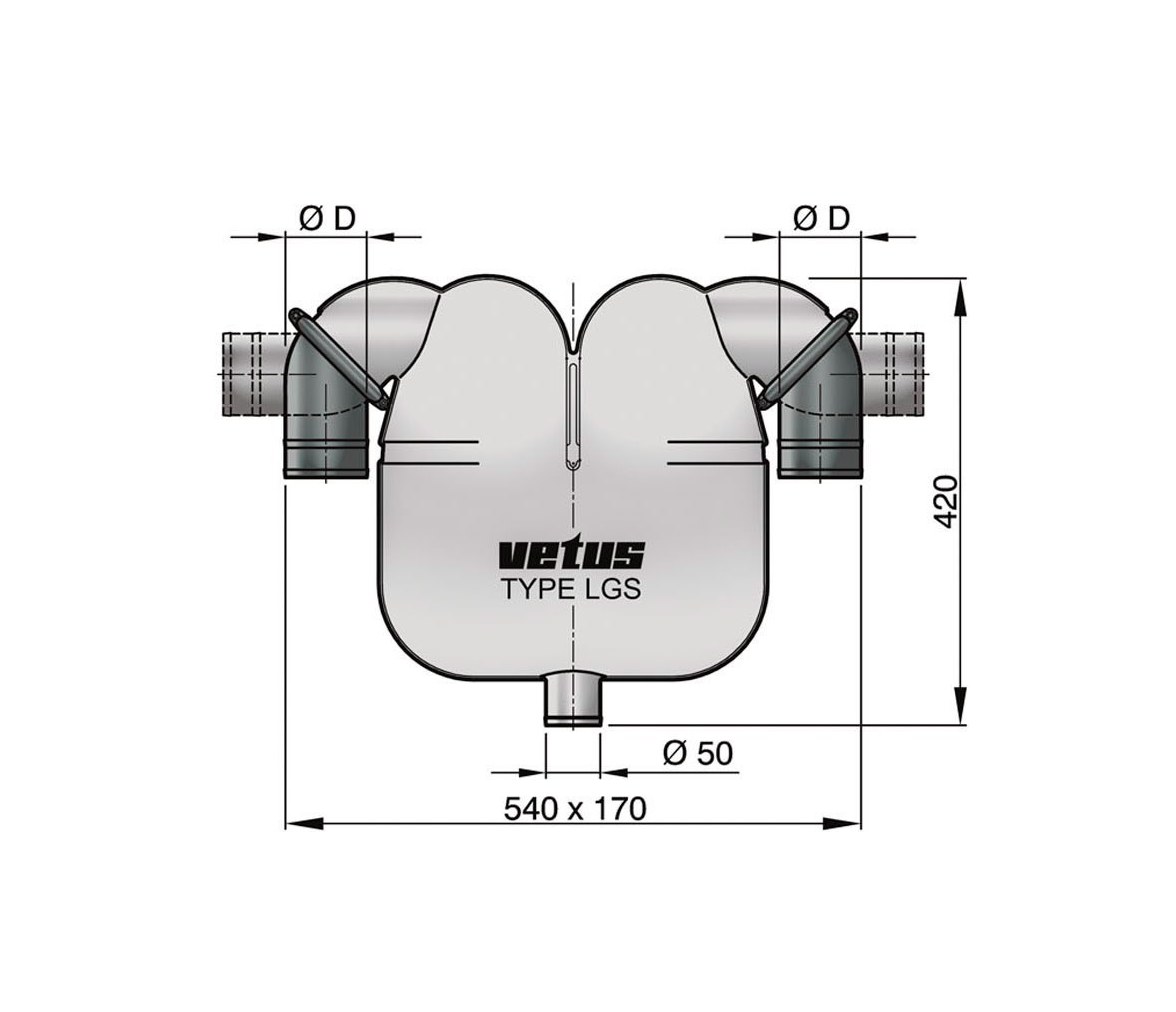 Vetus Separador Agua Gas Tipo LGS 12 y 20 litros