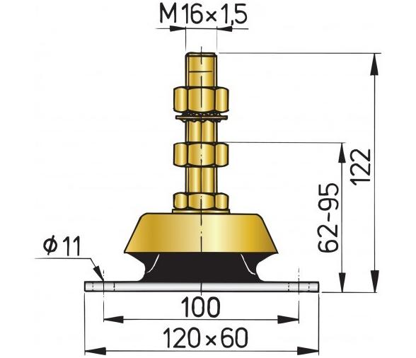 Vetus Soporte Motor Flexible Tipo K