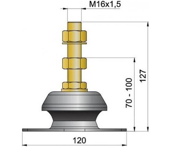 Vetus Soporte Motor Flexible Tipo K35V