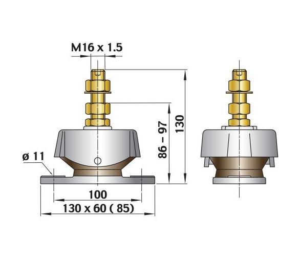 Vetus Soporte Motor Flexible Tipo K40A